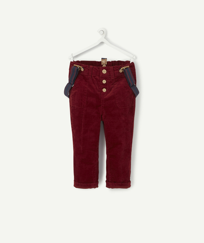 CategoryModel (8824668291214@37)  - BORDEAUX BROEK VAN RIBFLUWEEL, MET BRETELS