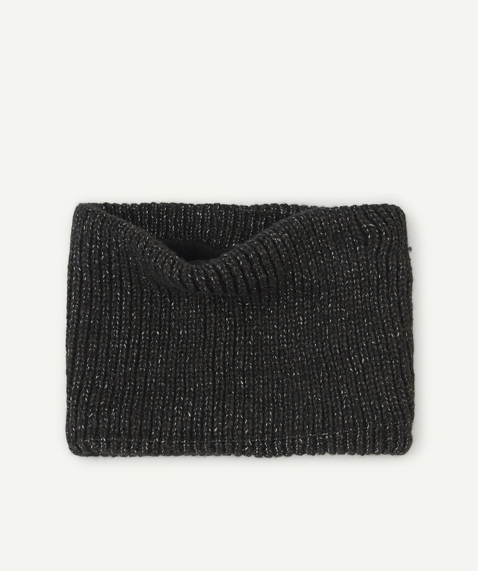   - LE SNOOD EN TRICOT NOIR MOUCHETÉ EN FIBRES RECYCLÉES