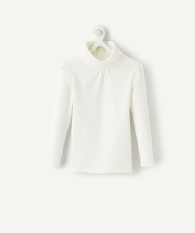 CategoryModel (8824668061838@546)  - SOUS-PULL FILLE COL ROULÉ BLANC UNI EN COTON