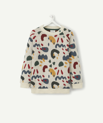 CategoryModel (8825846825102@105)  - PULL BÉBÉ GARÇON ÉCRU AUX MOTIFS COLORÉS