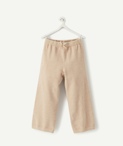 CategoryModel (8826176241806@1068)  - WIJDE BROEK VAN GERECYCLEERDE, GLANZENDE, BEIGE CHENILLE-VEZELS, VOOR MEISJES