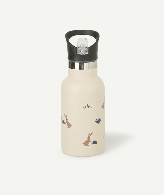   - BEIGE FLES MET KONIJN MOTIEF 350ML KIND