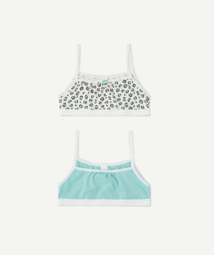   - LE LOT DE 2 BRASSIÈRES IMPRIMÉE ET MENTHE EN COTON STRETCH