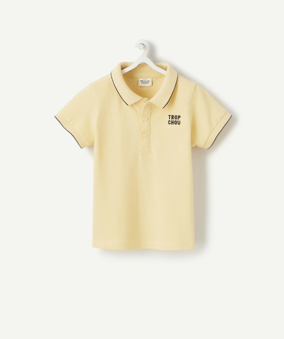 CategoryModel (8824437735566@965)  - POLO BÉBÉ GARÇON EN COTON JAUNE AVEC MESSAGE BRODÉ