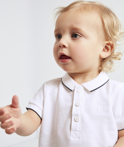 CategoryModel (8825519210638@111)  - POLO BÉBÉ GARÇON EN COTON BLANC AVEC MESSAGE