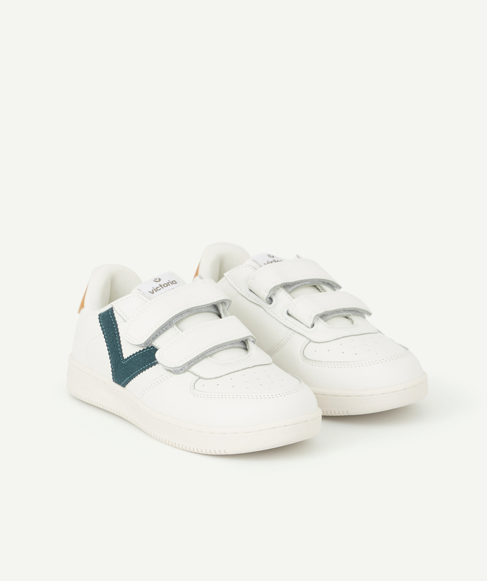   - VICTORIA ® - GROENE, ORANJE EN WITTE TIEMPO-SNEAKERS MET KLITTENBAND