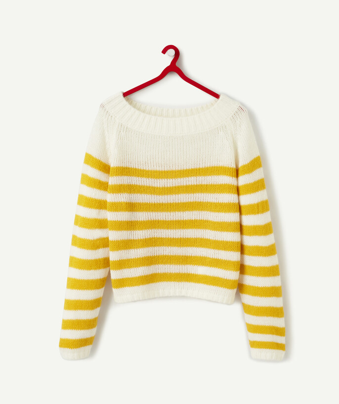   - LE PULL EN TRICOT RAYÉ JAUNE ET BLANC