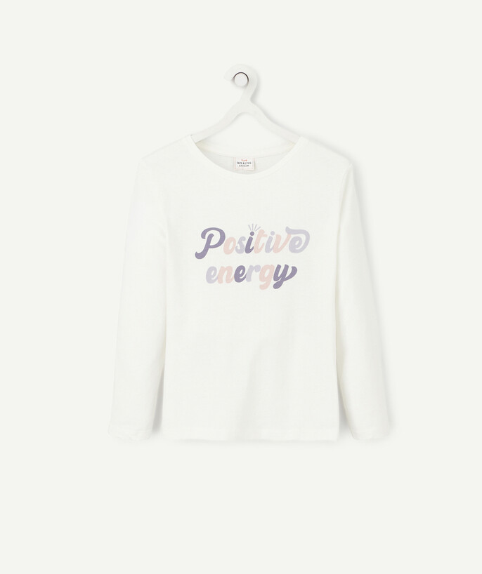   - LE T-SHIRT BLANC EN COTON BIOLOGIQUE AVEC MESSAGE POSITIF