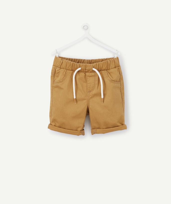   - BEIGE SHORT VAN KATOEN, MET KOORD