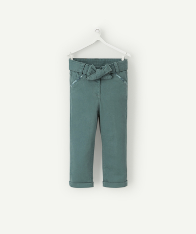 CategoryModel (8825421037710@564)  - PANTALON CHINO BÉBÉ FILLE VERT AVEC CEINTURE