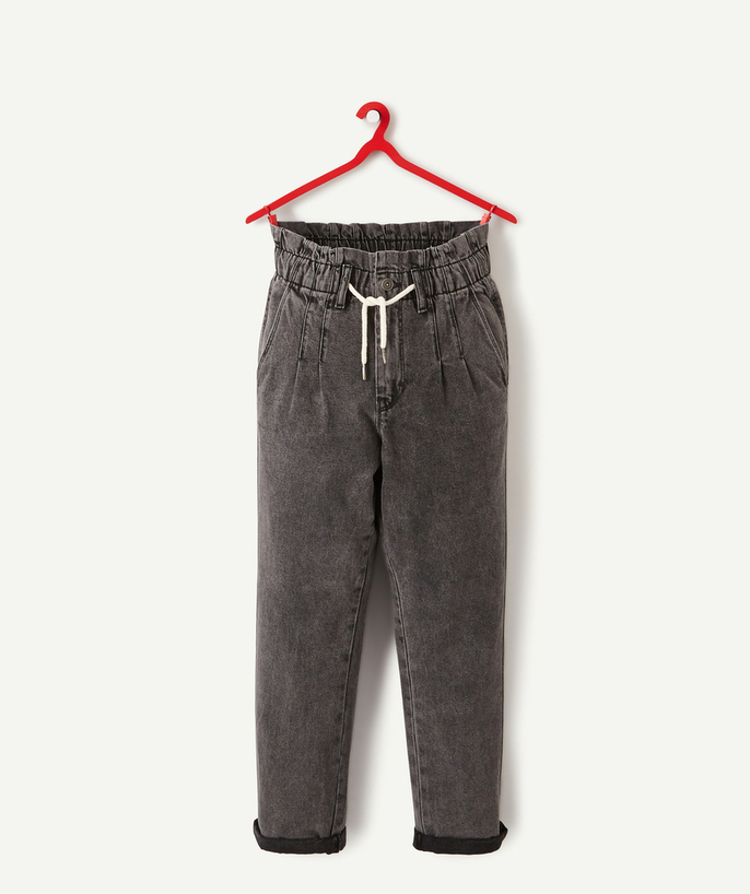   - GRIJZE, LESS WATER MOM-JEANS MET VERWASSEN EFFECT