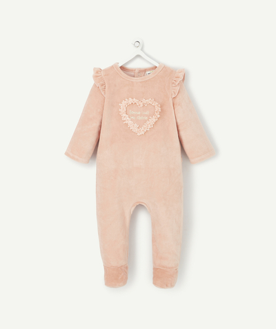 CategoryModel (8825618694286@396)  - DORS BIEN VELOURS EN COTON RECYCLÉ ROSE AVEC COEUR