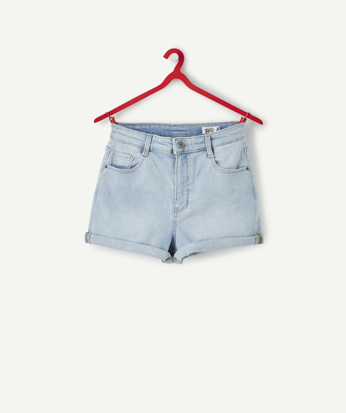   - LICHTBLAUWE SHORT VAN LESS WATER-DENIM, MET OMSLAG