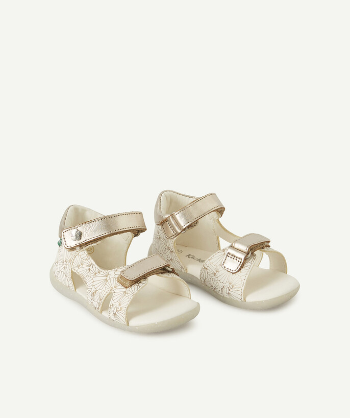   - SANDALEN VAN GOUDEN KLEU LEER, MET PRINTS