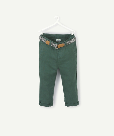 CategoryModel (8826108772494@5)  - LE PANTALON CHINO VERT EN LIN AVEC CEINTURE VERT