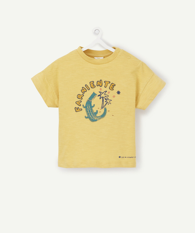 CategoryModel (8824896192654@13)  - LE T-SHIRT JAUNE EN COTON BIOLOGIQUE ET MESSAGE EN BOUCLETTE