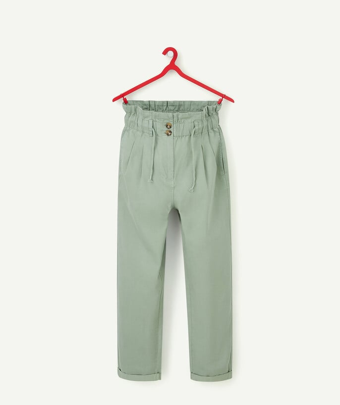   - LE PANTALON FLUIDE VERT DROIT EN VISCOSE RESPONSABLE