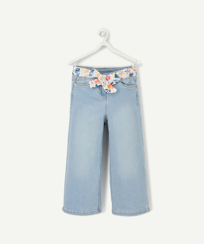   - JEANS MET WEINIG IMPACT OP HET MILIEU, MET FLEURIGE CEINTUUR