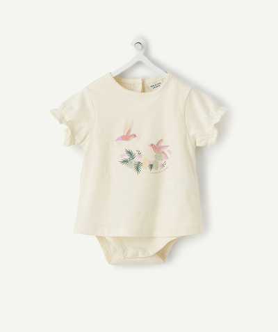 CategoryModel (8824896422030@11)  - LE T-SHIRT BODY 2 EN 1 BÉBÉ EN COTON BIO ÉCRU AVEC ANIMATION