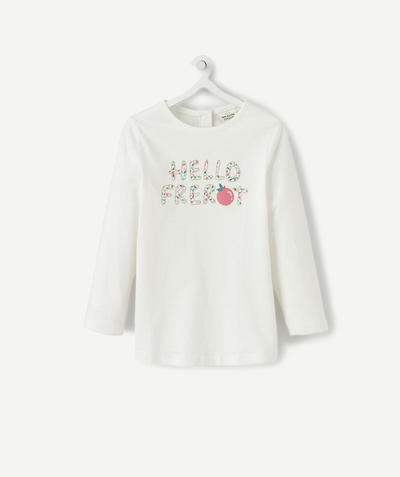 CategoryModel (8821752332430@1006)  - LE T-SHIRT BLANC EN FIBRES RECYCLÉES AVEC MESSAGE FLEURI ET PAILLETÉ