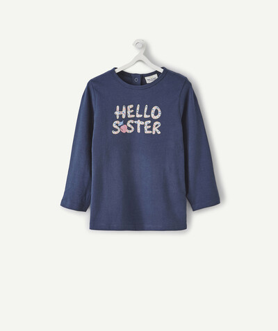 CategoryModel (8821752627342@3679)  - LE T-SHIRT BLEU EN FIBRES RECYCLÉES AVEC MESSAGE PAILLETÉ