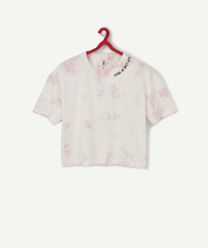   - ROZE TIE-AND-DYE T-SHIRT VAN BIOLOGISCH KATOEN