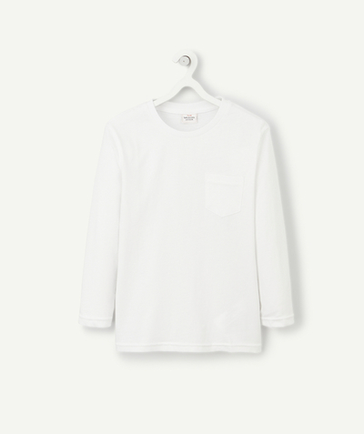 CategoryModel (8824667570318@1406)  - T-SHIRT GARÇON EN COTON BLANC AVEC POCHE