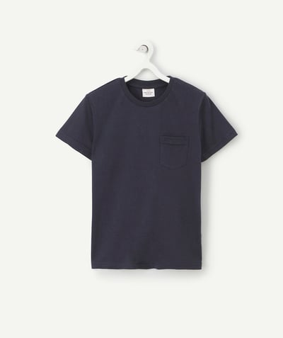 CategoryModel (8824896946318@530)  - T-SHIRT GARÇON EN COTON BLEU MARINE ET À MANCHES COURTES