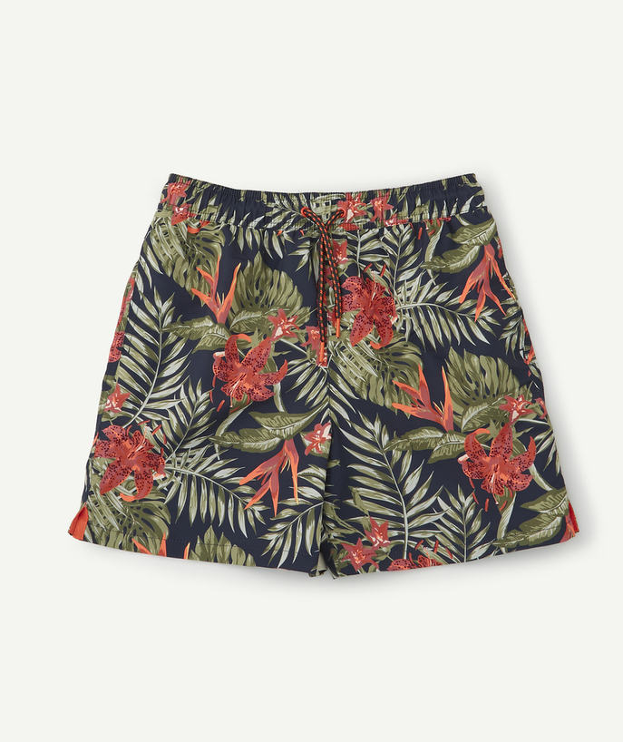   - ZWEMSHORT VAN GERECYCLEERDE VEZELS, MET TROPICAL PRINT