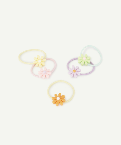 CategoryModel (8824502976654@15)  - LOT DE 5 ÉLASTIQUES BÉBÉ FILLE AUX FLEURS COLORÉES