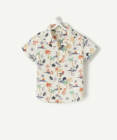 CategoryModel (8821755183246@1461)  - WIT KATOENEN SHIRT MET TROPISCHE OPDRUK VOOR BABYJONGENS