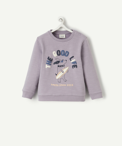 CategoryModel (8824437670030@2163)  - SWEAT GARÇON EN COTON BIOLOGIQUE PARME AVEC MESSAGE ET CHIEN