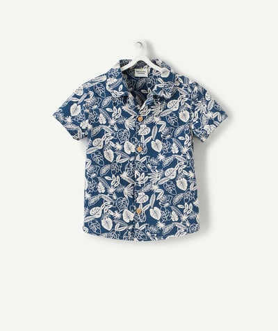 CategoryModel (8826108772494@5)  - CHEMISE BÉBÉ GARÇON À MANCHES COURTES BLEU IMPRIMÉ FLEURI