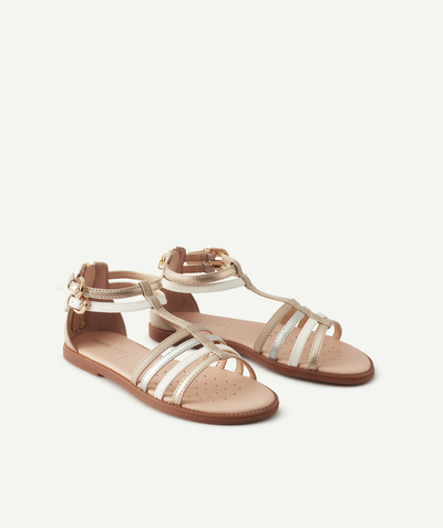 CategoryModel (8824503009422@13)  - GOUD EN WIT SANDALEN MET RITS