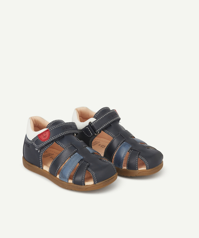 CategoryModel (8824535777422@129)  - SANDALES BLEU MARINE EN CUIR BÉBÉ GARÇON