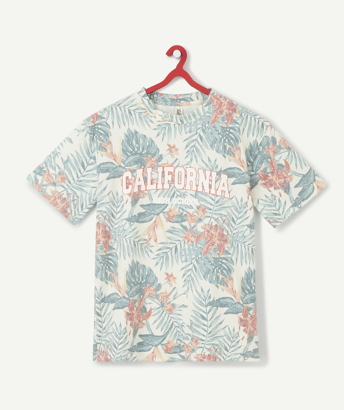   - T-SHIRT MET TROPICAL PRINT EN DE BOODSCHAP CALIFORNIA, VOOR JONGENS