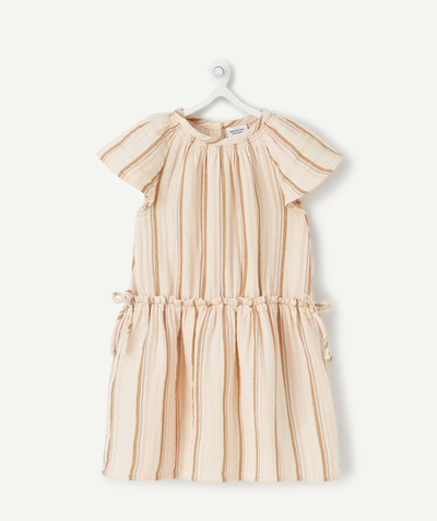 CategoryModel (8825420775566@324)  - ROBE BÉBÉ FILLE EN COTON ROSE AVEC RAYURES COLORÉES