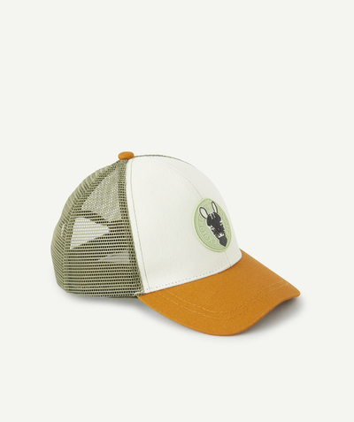 CategoryModel (8821758361742@10155)  - CASQUETTE OCRE ET VERTE PASTILLE ZÈBRE BÉBÉ GARÇON