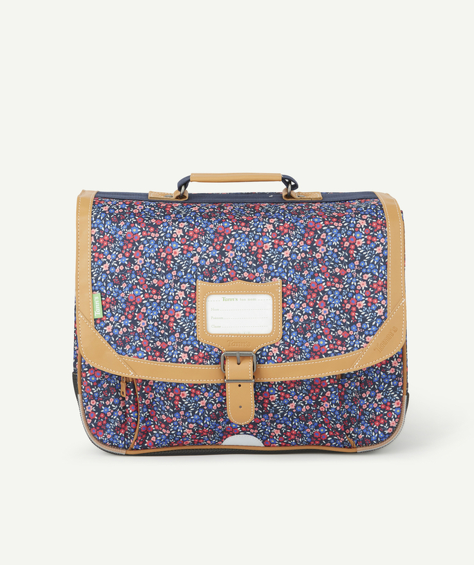   - DE MARINEBLAUWE TAS MET BLOEMENPRINT