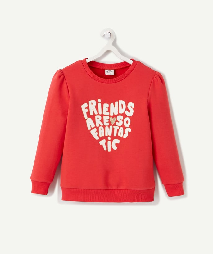   - ROZE SWEATER MET FLOCK BONBON EN FRIENDS IN PAILLETTEN, VOOR MEISJES