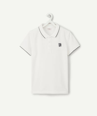 CategoryModel (8824928927886@20)  - POLO GARÇON EN COTON BLANC AVEC SURF BRODÉ