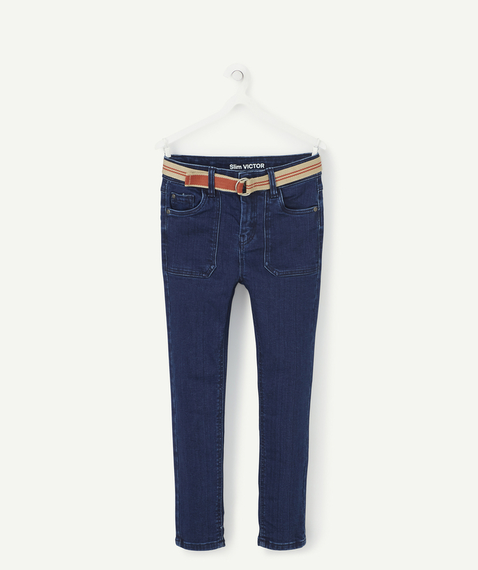   - VICTOR LE JEAN SLIM BLEU FONCÉ ULTRADENIM GARÇON AVEC CEINTURE