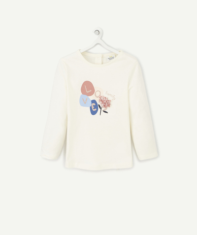 CategoryModel (8824437670030@2163)  - T-SHIRT BÉBÉ FILLE EN COTON BIO AVEC MESSAGELOVE ET FLEUR RELIEF