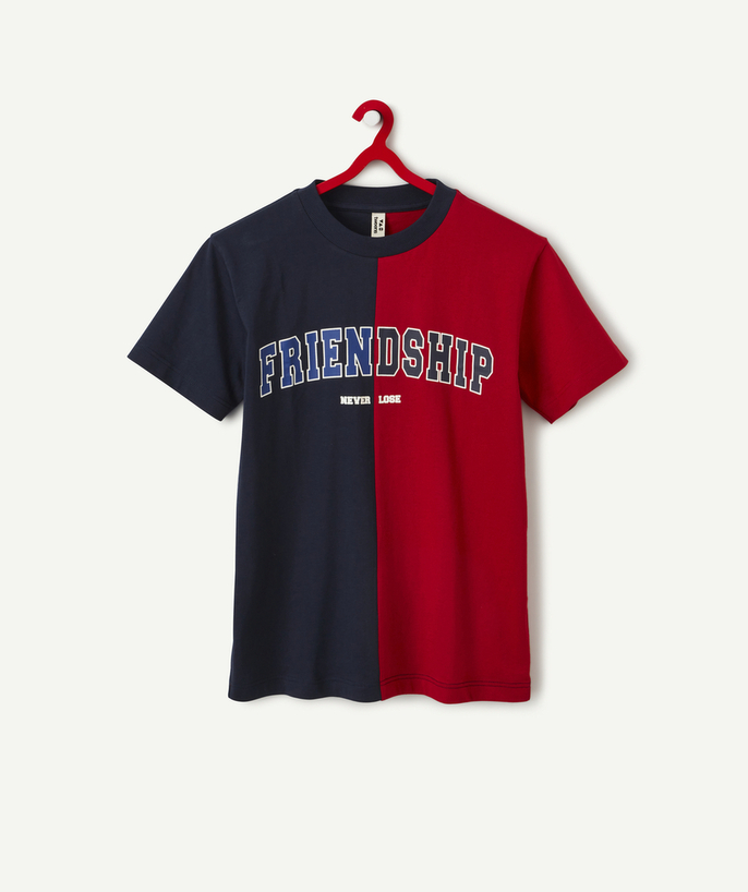   - T-SHIRT BICOLORE FRIENDSHIP EN COTON BIOLOGIQUE GARÇON