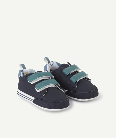 CategoryModel (8826108772494@5)  - SLOFJES IN SNEAKERSTIJL IN BLAUW EN GROEN VOOR JONGENSBABY MET KLITTENBAND