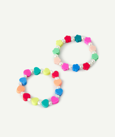 CategoryModel (8826108575886@7)  - LOT DE 2 BRACELETS AVEC PERLES COEURS ET FLEURS FILLE