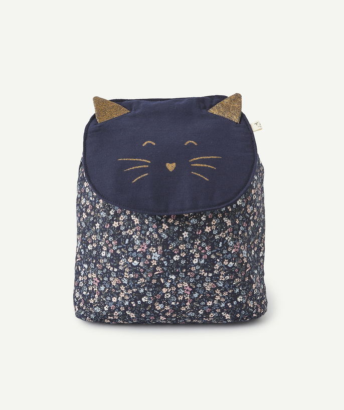   - KATTEN-RUGZAK MET FLEURIGE PRINT, VOOR MEISJESBABY