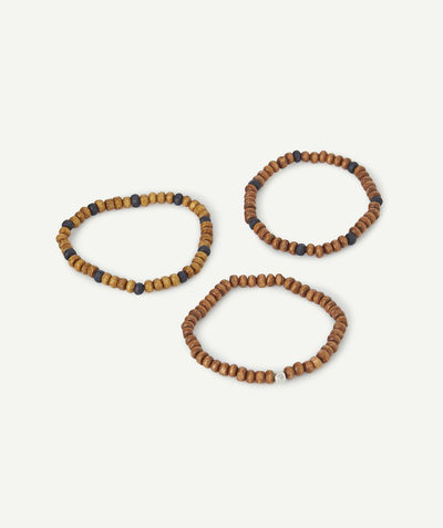 CategoryModel (8826108706958@6)  - LOT DE 3 BRACELETS EN PERLES BOIS GARÇON