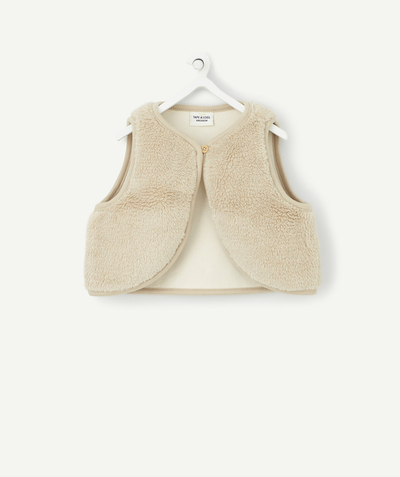 CategoryModel (8825813926030@123)  - CARDIGAN SANS MANCHES BÉBÉ EN SHERPA BEIGE