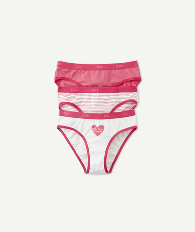 CategoryModel (8826108575886@7)  - SET VAN 3 ROZE EN WITTE SLIPS VAN STRETCH KATOEN